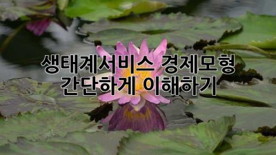 생태계서비스 경제모형: 간단하게 이해하기